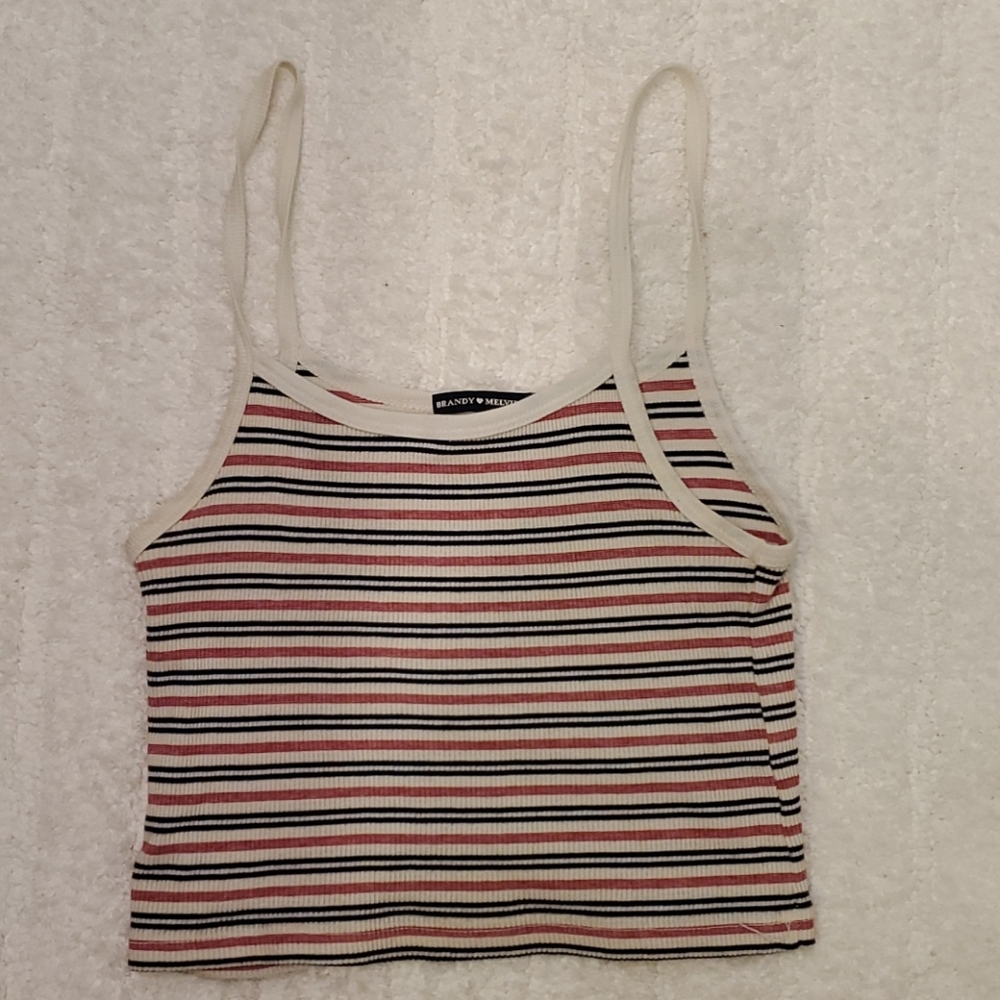 Brandy Melville Striped Cropped Tank Top, One Size